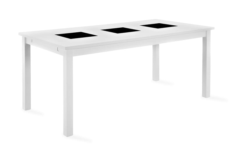 Jasmin Förlängningsbart Matbord 180 cm +  6 st Nibe stol svart med ek ben - Vit/Svart - Products - Möbler - Bord & matgrupp - Matgrupp