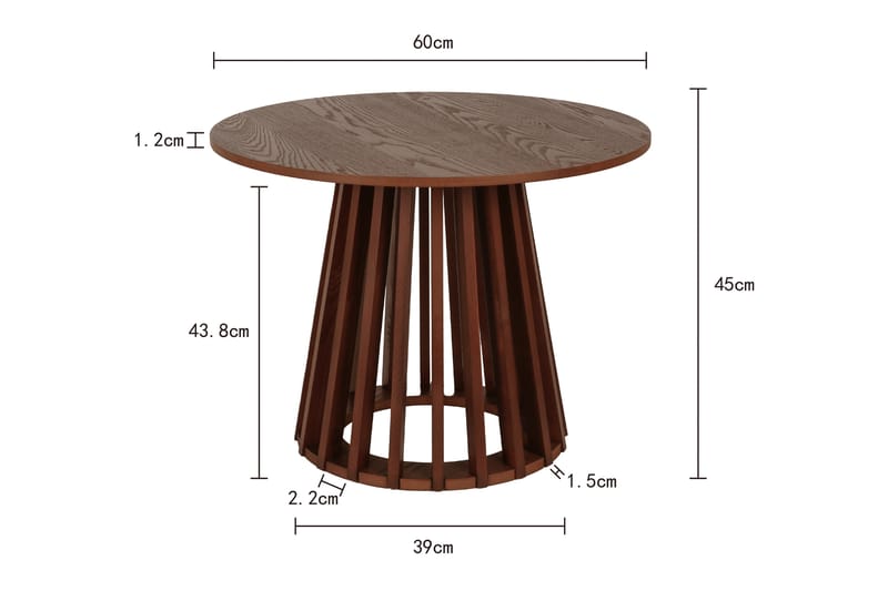 Peyra Soffbord Runt 60 cm Fanér - Valnöt - Products - Möbler - Bord & matgrupp - Soffbord