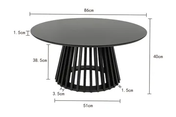 Peyra Soffbord Runt 86 cm Fanér - Svart - Products - Möbler - Bord & matgrupp - Soffbord
