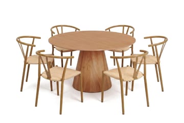 Siena Matgrupp runt 130 cm Ek med 6 Elysia Matstolar - Ek - Products - Möbler - Bord & matgrupp - Matgrupp