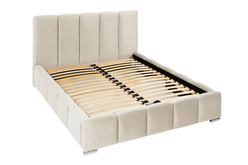 Cleaton Sängram 180x200 cm med Förvaring HVILA Pocketresårmadrass och Bäddmadrass i Polysterskum med Tvättbar klädsel - Grå/Vit - Products - Möbler - Säng - Komplett sängpaket