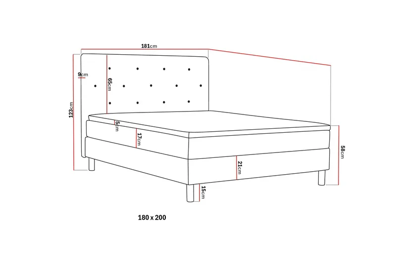 Dream Komplett Sängpaket 180 cm - Grå - Products - Möbler - Säng - Enkelsäng