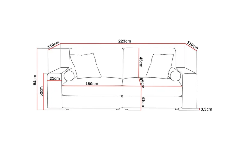 Arken Lyx 3-sits Djup Soffa i Manchester - Mörkbrun - Products - Möbler - Soffa - 3 sits soffa