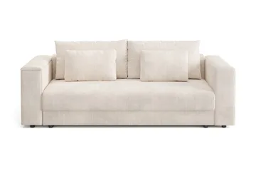 Bergen Extra djup 3-sits Bäddsoffa med Bäddmadrass i Latex och Tvättbar klädsel, Beige