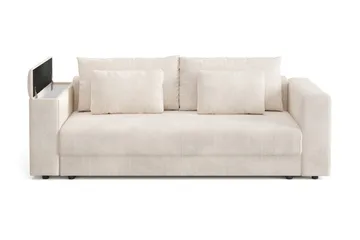 Bergen Extra djup 3-sits Bäddsoffa med Bäddmadrass i Polyesterskum Vändbar Sommar- & Vintersida och Tvättbar klädsel - Beige - Products - Möbler - Soffa - Bäddsoffa - 3 sits bäddsoffa