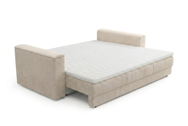 Bergen Extra djup 3-sits Bäddsoffa med Bäddmadrass i Polyesterskum Vändbar Sommar- & Vintersida och Tvättbar klädsel - Beige - Products - Möbler - Soffa - Bäddsoffa - 3 sits bäddsoffa