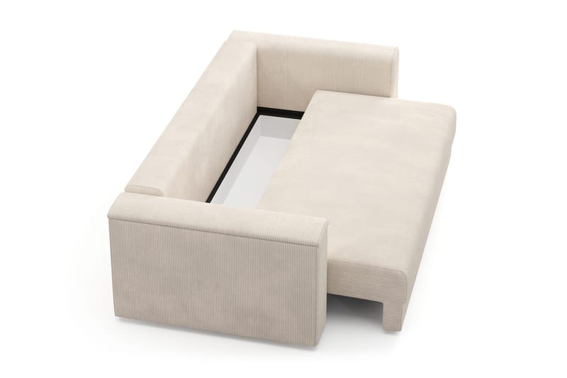 Bergen Extra djup 3-sits Bäddsoffa med Bäddmadrass i Polyesterskum Vändbar Sommar- & Vintersida och Tvättbar klädsel - Beige - Products - Möbler - Soffa - Bäddsoffa - 3 sits bäddsoffa