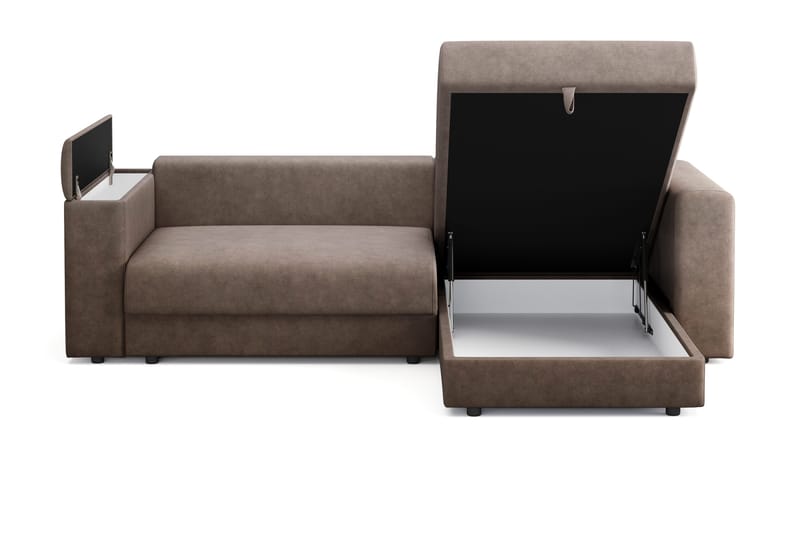 Bergen Extra djup 3-sits Bäddsoffa med Divan och Bäddmadrass i Latex och Tvättbar klädsel - Brun Tyg - Products - Möbler - Soffa - Bäddsoffa - Bäddsoffa divan