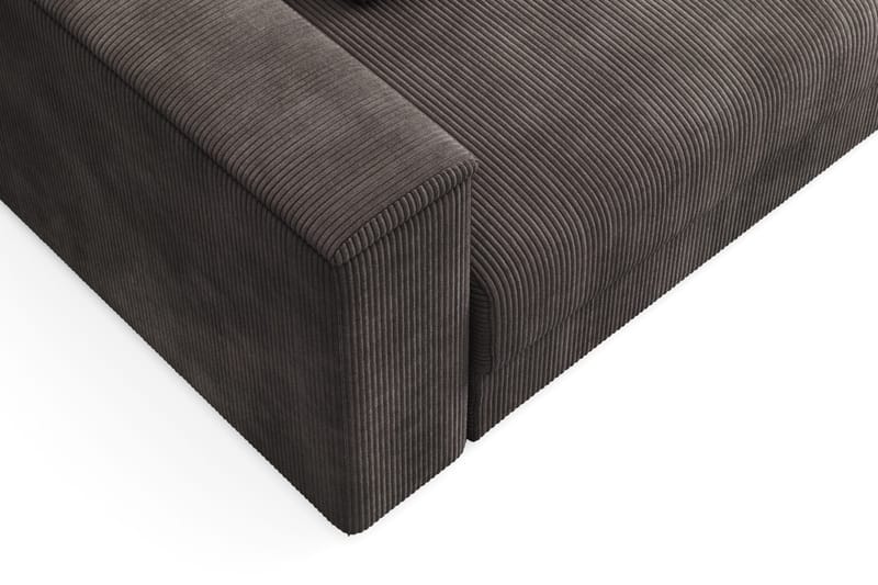 Bergen Extra djup 3-sits Bäddsoffa med Divan och Bäddmadrass i Polyesterskum Vändbar Sommar- & Vintersida och Tvättbar klädsel - Mörkgrå - Products - Möbler - Soffa - Bäddsoffa - Bäddsoffa divan