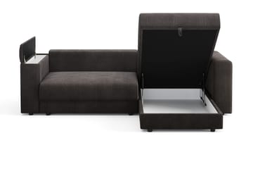 Bergen Extra djup 3-sits Bäddsoffa med Divan och Bäddmadrass i Polyesterskum Vändbar Sommar- & Vintersida och Tvättbar klädsel - Mörkgrå - Products - Möbler - Soffa - Bäddsoffa - Bäddsoffa divan