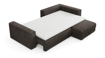 Bergen Extra djup 3-sits Bäddsoffa med Divan och Bäddmadrass i Polyesterskum Vändbar Sommar- & Vintersida och Tvättbar klädsel - Mörkgrå - Products - Möbler - Soffa - Bäddsoffa - Bäddsoffa divan