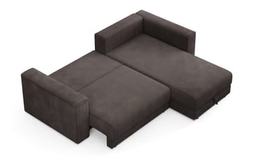 Bergen Extra djup 3-sits Bäddsoffa med Divan och Bäddmadrass i Polyesterskum Vändbar Sommar- & Vintersida och Tvättbar klädsel - Mörkgrå - Products - Möbler - Soffa - Bäddsoffa - Bäddsoffa divan