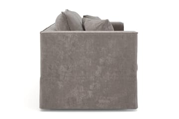 Travstad 3-sits Bäddsoffa med HVILA Bäddmadrass 140x200 cm Polyesterskum med Tvättbar klädsel - Grå/Vit - Products - Möbler - Soffa - Bäddsoffa - 3 sits bäddsoffa