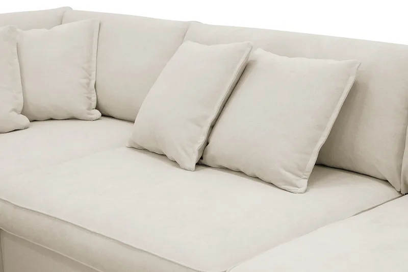 Rossita Lyx 4-sits Vänstervänd L-formad Extra Djup Schäslongsoffa i Tyg - Beige Tyg - Products - Möbler - Soffa - Divansoffa & schäslongsoffa - 4 sits soffa med divan