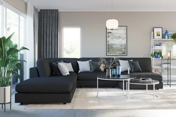 Arken 1-sits Hörnmodul i Tyg - Svart - Products - Möbler - Soffa - Modulsoffa - Hörnmodul