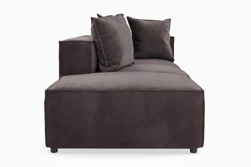 Cubo 3-sits Djup Modulsoffa + Fotpall i Sammet - Mörkgrå - Products - Möbler - Soffa - Modulsoffa - Komplett modulsoffa