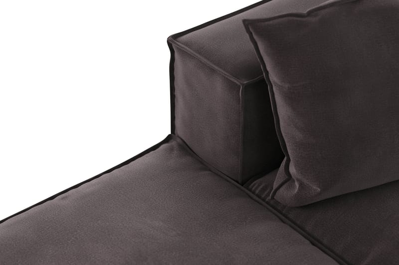 Cubo 3-sits Djup Modulsoffa + Fotpall i Sammet - Mörkgrå - Products - Möbler - Soffa - Modulsoffa - Komplett modulsoffa