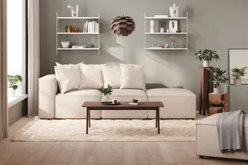 Cubo 3-sits Djup Modulsoffa + Fotpall i Tyg - Beige - Products - Möbler - Soffa - Modulsoffa - Komplett modulsoffa