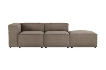 Cubo 3-sits Djup Modulsoffa + Fotpall i Tyg - Grå - Products - Möbler - Soffa - Modulsoffa - Komplett modulsoffa