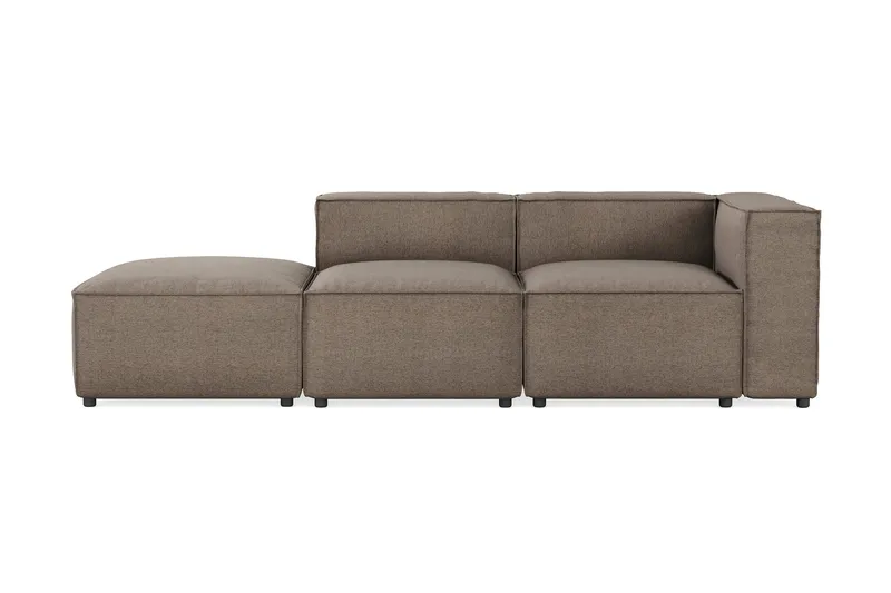 Cubo 3-sits Djup Modulsoffa + Fotpall i Tyg - Grå - Products - Möbler - Soffa - Modulsoffa - Komplett modulsoffa