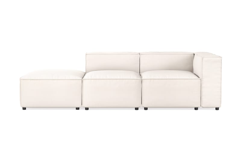 Cubo 3-sits Djup Modulsoffa + Fotpall i Tyg - Vit - Products - Möbler - Soffa - Modulsoffa - Komplett modulsoffa