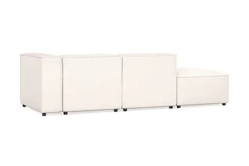 Cubo 3-sits Djup Modulsoffa + Fotpall i Tyg - Vit - Products - Möbler - Soffa - Modulsoffa - Komplett modulsoffa