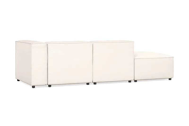 Cubo 3-sits Djup Modulsoffa + Fotpall i Tyg - Vit - Products - Möbler - Soffa - Modulsoffa - Komplett modulsoffa