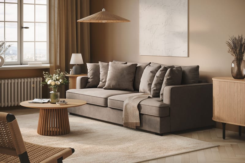 Rossita 4-sits Djup Tygsoffa - Brun - Products - Möbler - Soffa - 4 sits soffa