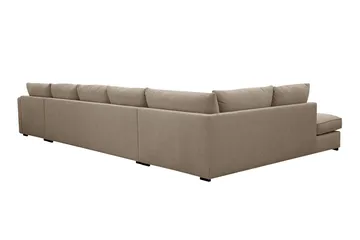 Rossita Lyx 6-sits Vänstervänd U-formad Extra djup Soffa med Divan och Schäslong i Tyg - Brun - Products - Möbler - Soffa - U-soffa