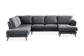 Trend Lyx 4-sits Vänstervänd U-formad Soffa med Divan och Schäslong i Tyg