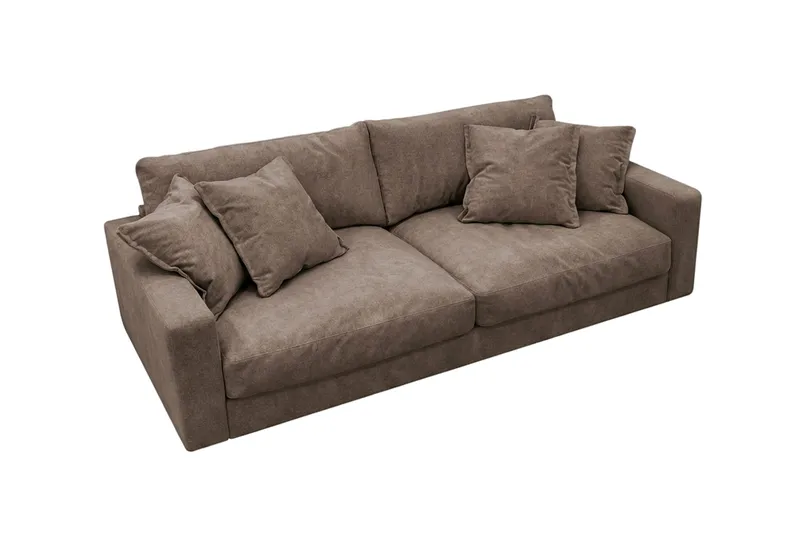 Valencia Extra Djup 3-sits Soffa i Chenille - Mörkbrun - Products - Möbler - Soffa - 3 sits soffa