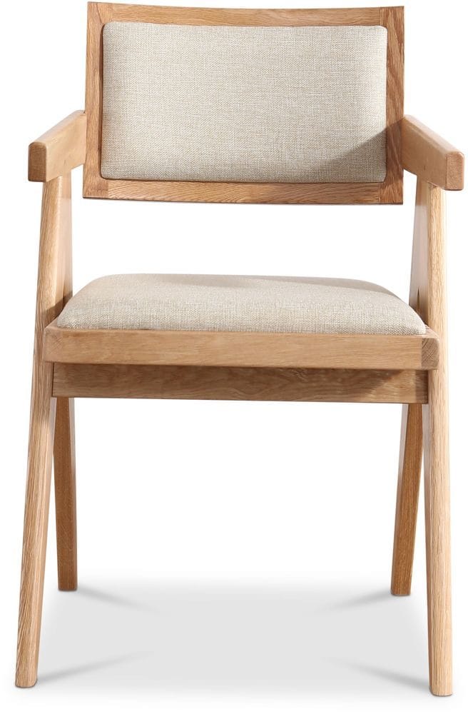 Karmstol Sara med Linnetyg Whitewash - Grå - Products - Möbler - Fåtölj & stolar - Karmstol