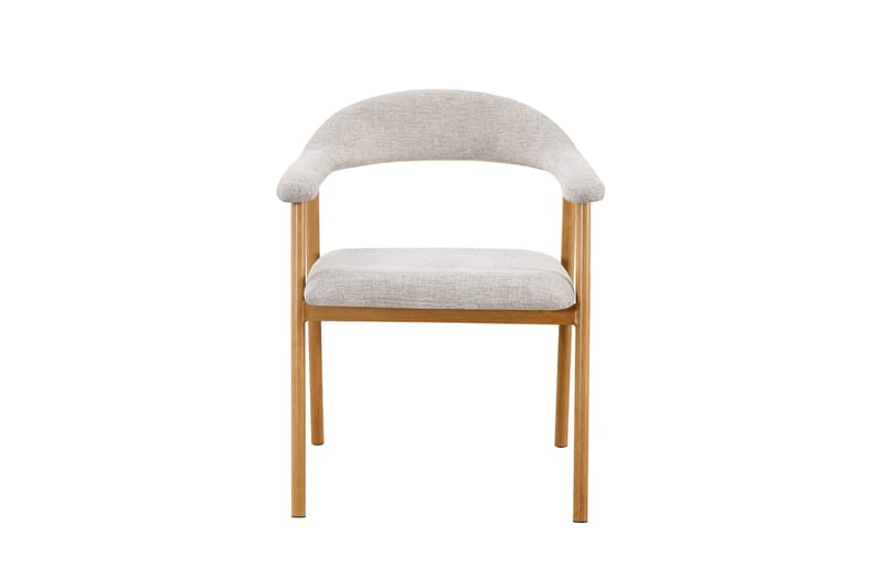 Ronja Matstol i metall med tygsits - Beige/Ek - Products - Möbler - Fåtölj & stolar - Matstol & köksstol