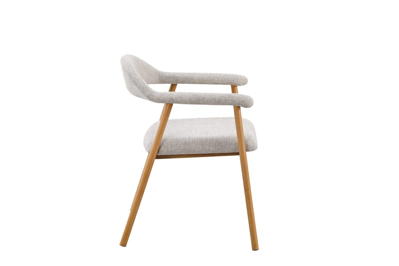 Ronja Matstol i metall med tygsits - Beige/Ek - Products - Möbler - Fåtölj & stolar - Matstol & köksstol