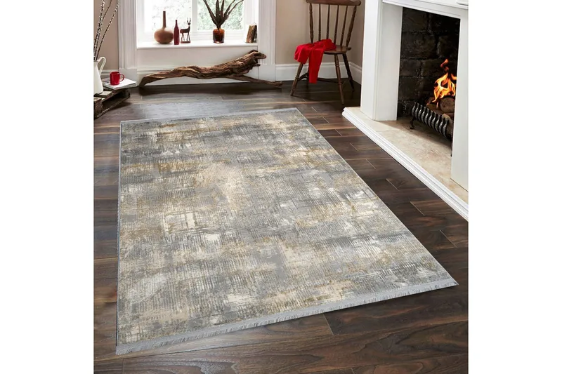 Naveena Gångmatta 80x150 cm Rektangulär, Gr å/Beige/Creme