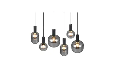 Pendel TRIO Diva 6-del, Mattsvart/kromad - 6-del, Mattsvart/kromad - Products - Belysning - Lampor & belysning inomhus - Taklampa & takbelysning - Kökslampa & taklampa kök