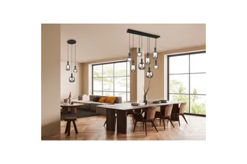 Pendel TRIO Diva 8-del, Mattsvart/kromad - 8-del, Mattsvart/kromad - Products - Belysning - Lampor & belysning inomhus - Taklampa & takbelysning - Kökslampa & taklampa kök