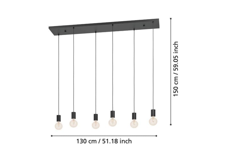 Takpendel Eglo Huebro Svart med 6 Lampor - Products - Belysning - Lampor & belysning inomhus - Taklampa & takbelysning - Pendellampa & hänglampa