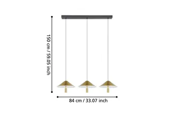 Takpendel Eglo Paraguay Mässing med 3 Lampor - Products - Belysning - Lampor & belysning inomhus - Taklampa & takbelysning - Pendellampa & hänglampa