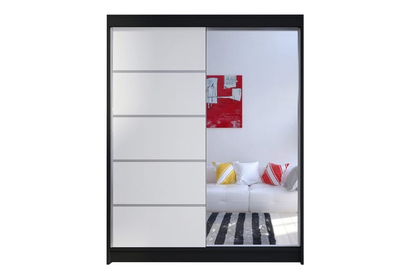 Camino Garderob 58x150 cm LED-belysning - Svartvit - Products - Förvaring - Garderober & garderobssystem