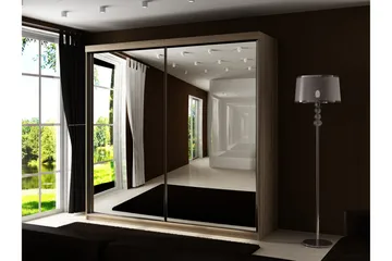 Dunkra Garderob m. Spegel 200x200 cm - Brun - Products - Förvaring - Garderober & garderobssystem