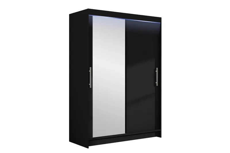 Estella Garderob med Spegel 120x200 cm, Svart