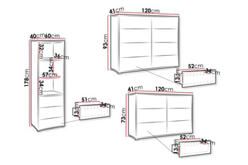 Agawal Möbelset För Vardagsrum - Brun - Products - Förvaring - Förvaringsmöbler - Möbelset för vardagsrum