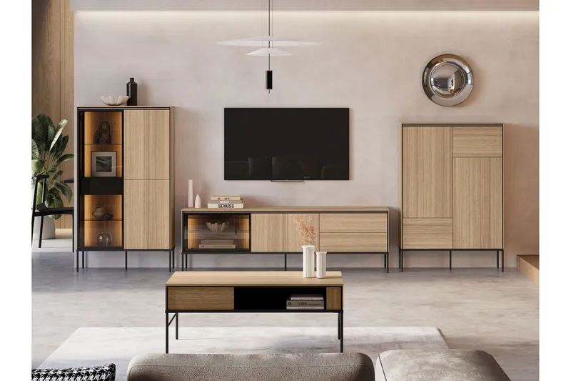 Basici Möbelset För Vardagsrum - Vit/Svart - Products - Förvaring - Förvaringsmöbler - Möbelset för vardagsrum