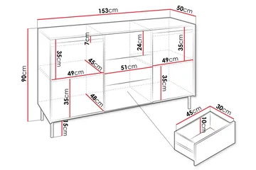 Bjurholm Byrå 153 cm - Svart - Products - Förvaring - Förvaringsmöbler - Byrå