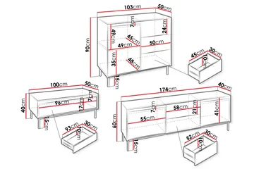 Bjurholm Möbelset För Vardagsrum - Beige - Products - Förvaring - Förvaringsmöbler - Möbelset för vardagsrum