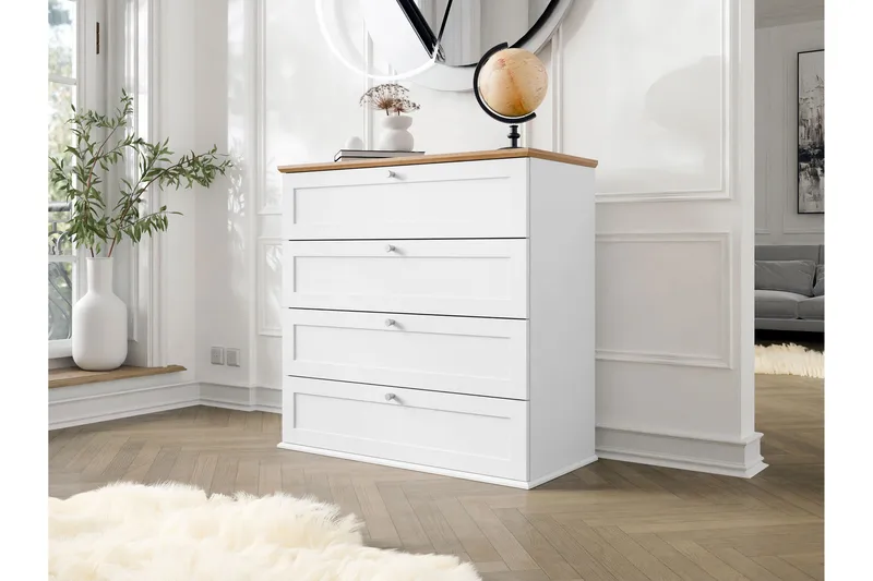 Hammerdal Byrå 92 cm - Vit/Ek - Products - Förvaring - Förvaringsmöbler - Byrå - Hallbyrå