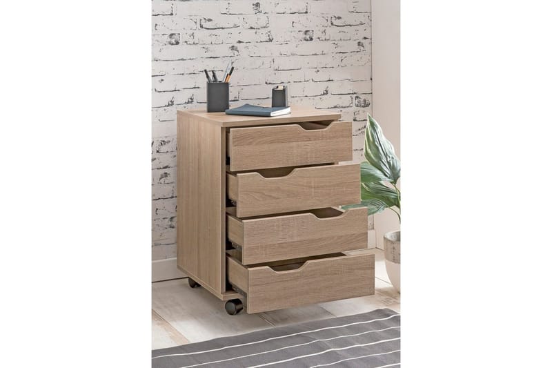 Rullkontejner Wohnling 4 lådor i foliebelagd spånskiva med hjul, modern - Products - Förvaring - Förvaringsmöbler - Byrå - Hurts