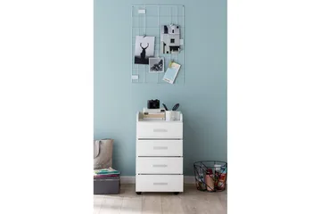 Rullkontejner Wohnling 4 lådor med hjul, förvaringsbricka, foliebelagd spånskiva, modern stil Vit - Vit - Products - Förvaring - Förvaringsmöbler - Byrå - Hurts