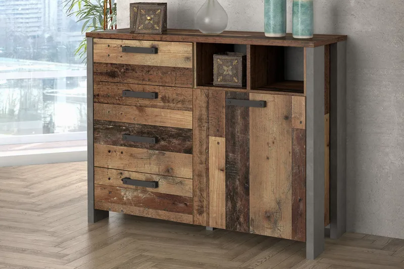 Cadle Byrå 107 cm - Brun/Grå - Products - Förvaring - Förvaringsmöbler - Byrå